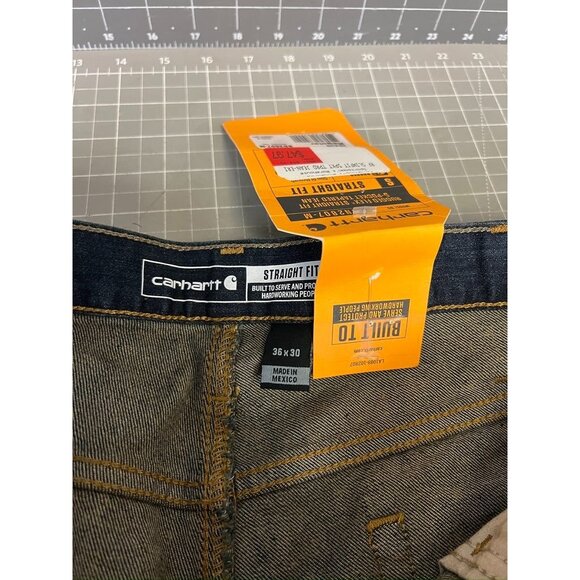 Carhartt Men's 5-Pocket Tapered Slim Fit Jeans 36x30 Dark Denim NEW NWT~~ - Picture 7 of 8